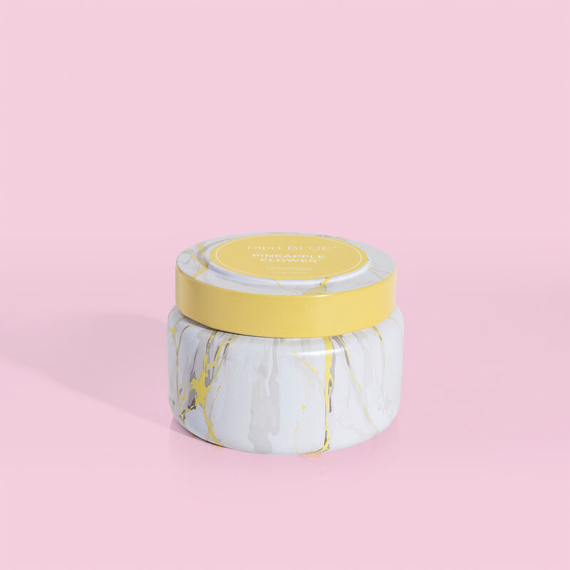Pineapple Flower Modern Marble Printed Travel Tin Candle image number 0